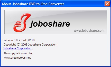 Joboshare DVD to iPod Converter 3.0.2.0128