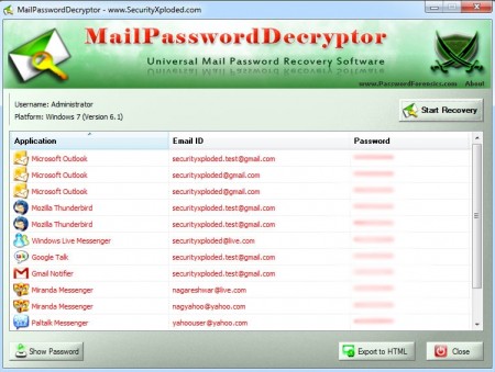 Mail Password Decryptor 6.0