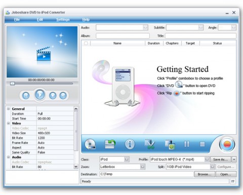 Joboshare DVD to iPod Converter 3.0.2.0128